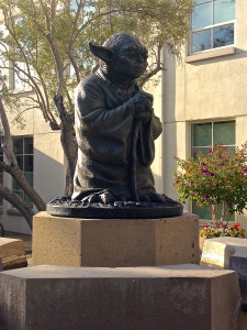 Master Yoda guards Lucas Film Headquarters
