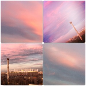 Pink sky in Bucharest