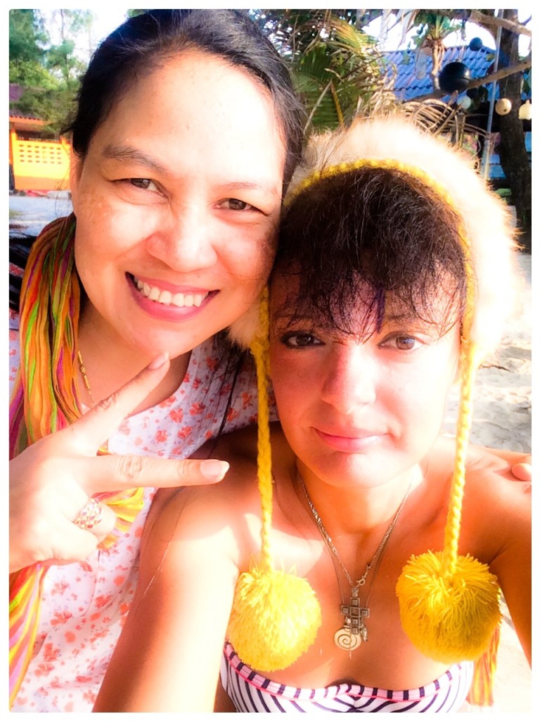 With a lovely Thai woman, in Khanom, Thailand